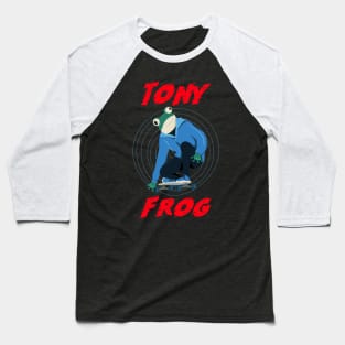 Frog On Skateboard Baseball T-Shirt